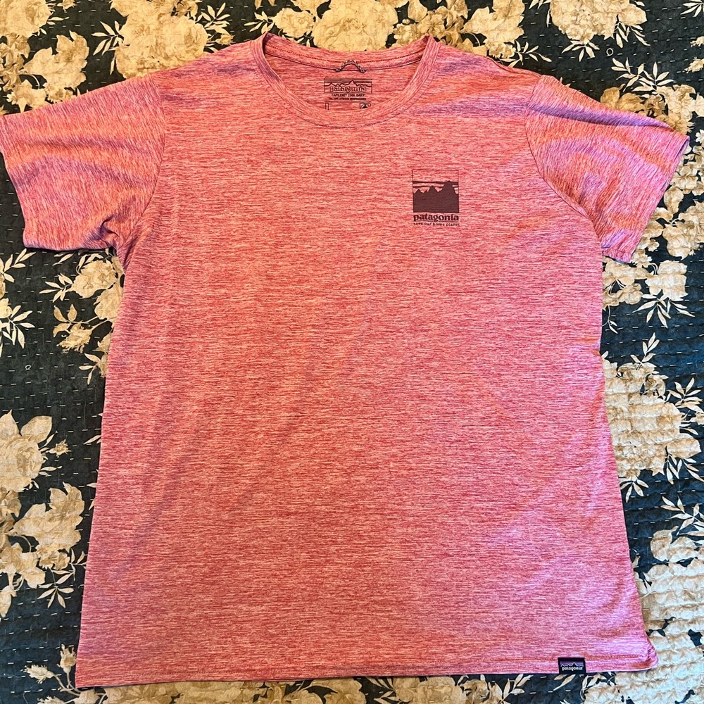 Patagonia Women's Capilene® Cool Daily Graphic Shirt Large Heathered Red Tee